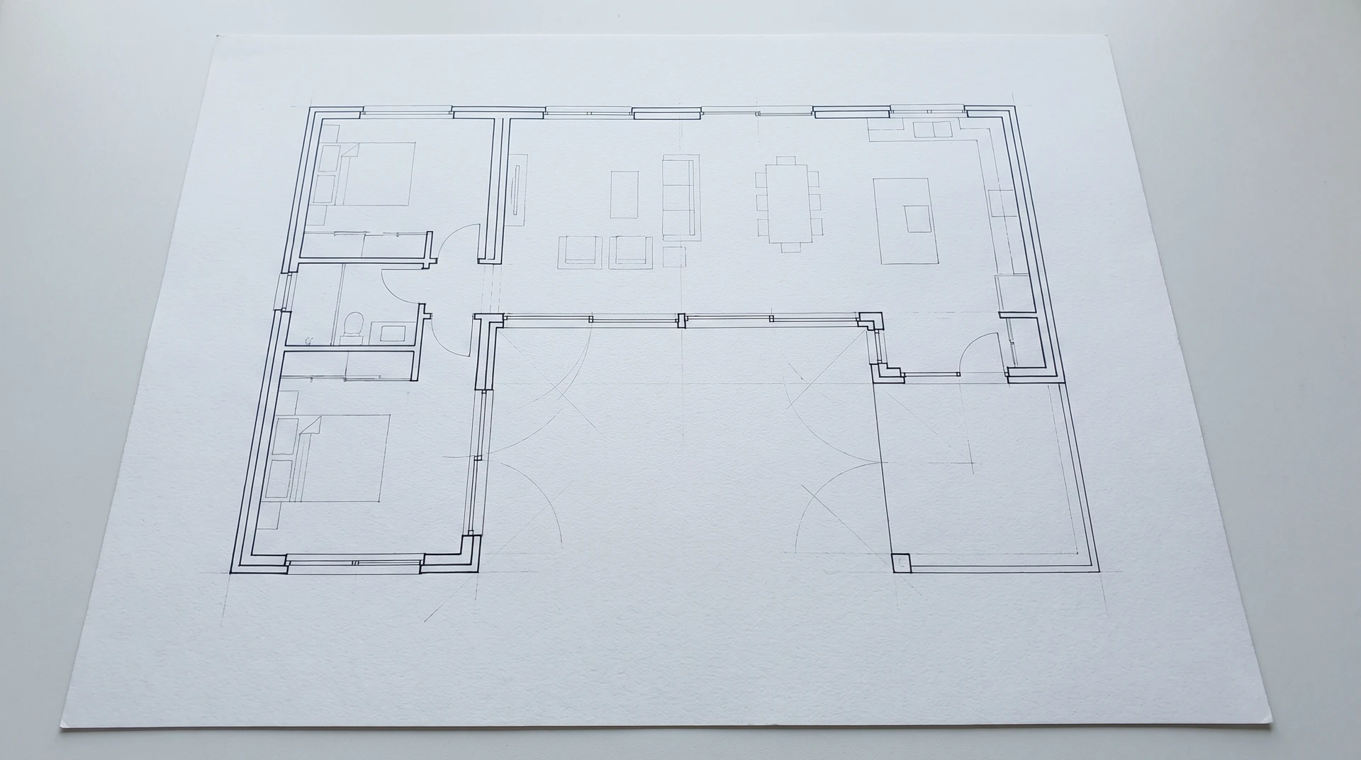 Dessin de départ du pavillon fictif